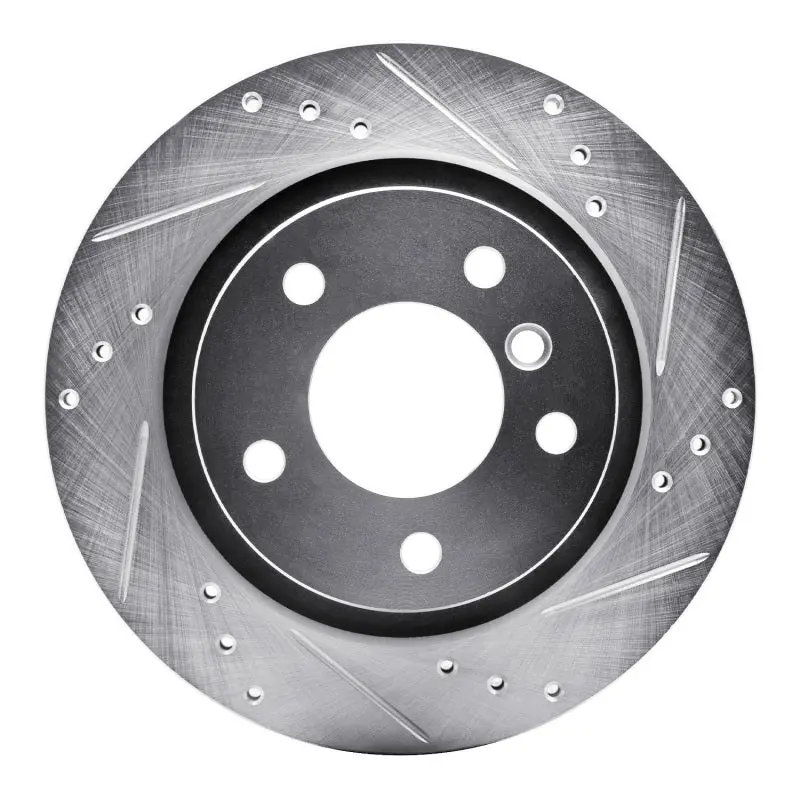 R1 03-08 Bmw Z4 Rear Right Drilled & Slotted Silver Brake Rotor 1