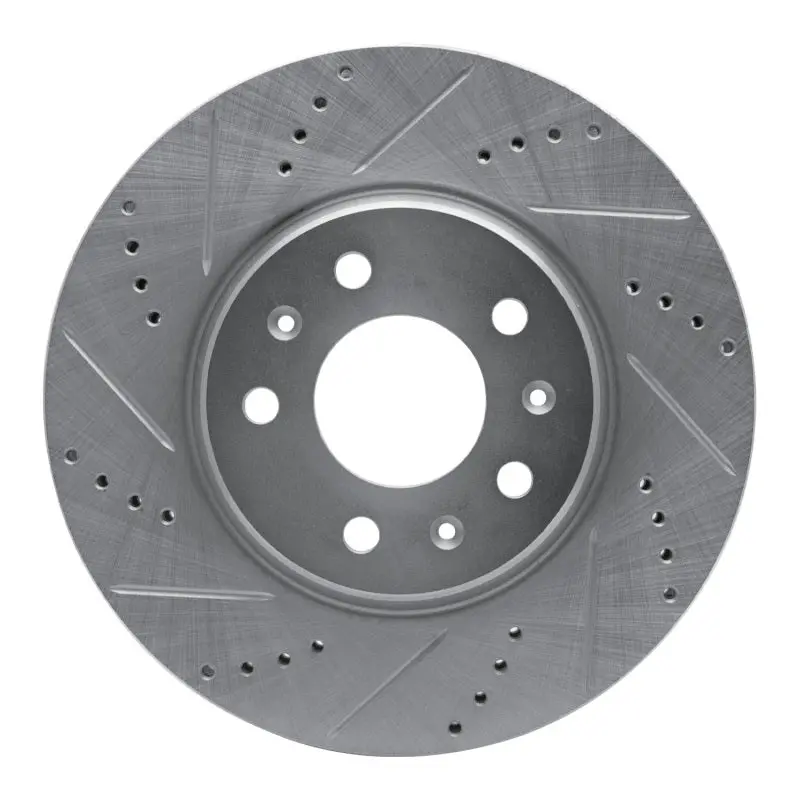 R1 03-08 Cadillac Cts Front Left Drilled & Slotted Silver Brake Rotor 1
