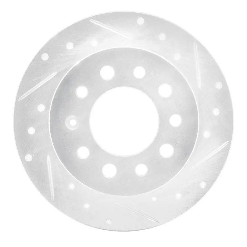 R1 03-08 Hyundai Tiburon Rear Right Drilled & Slotted Silver Brake Rotor 1
