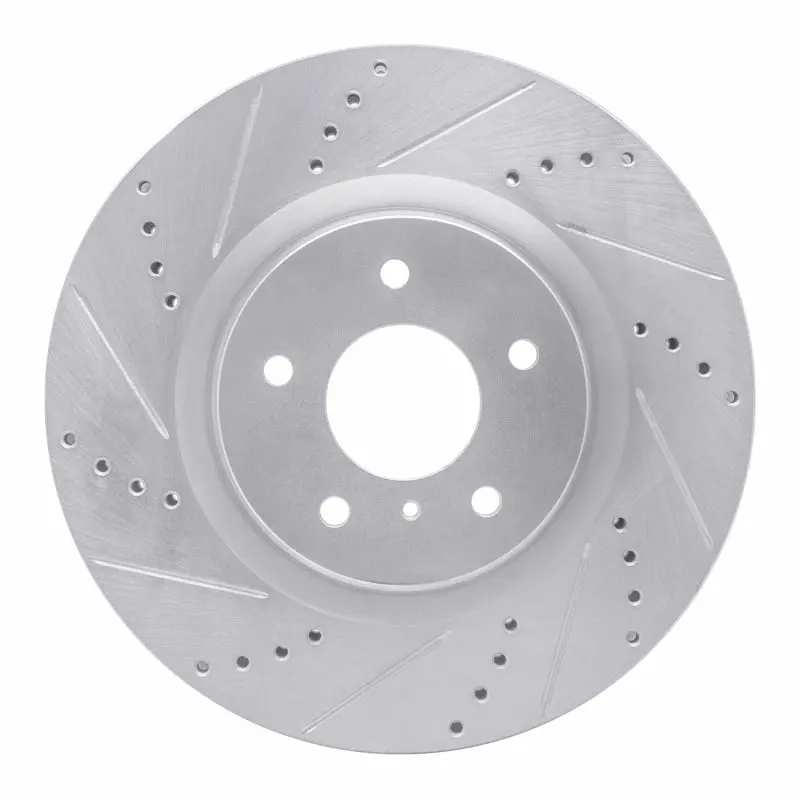 R1 03-08 Infiniti G35 Front Left Drilled & Slotted Silver Brake Rotor 1