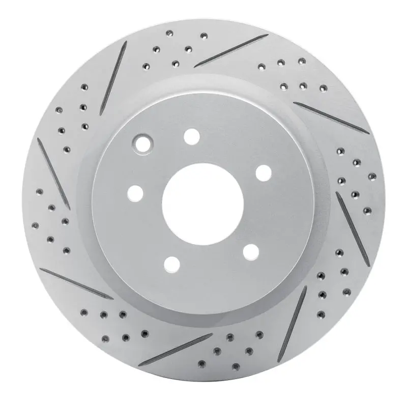 R1 03-08 Infiniti G35 Rear Left Drilled & Slotted Geo-Carbon Rotor 1