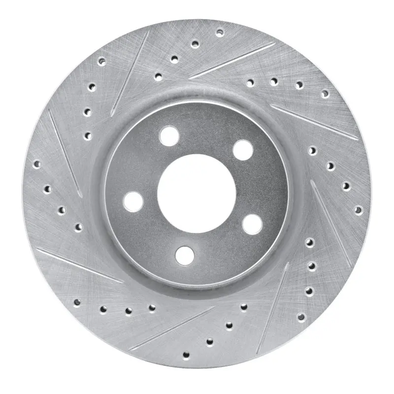 R1 03-09 Chrysler Pt Cruiser Front Left Drilled & Slotted Silver Brake Rotor 1
