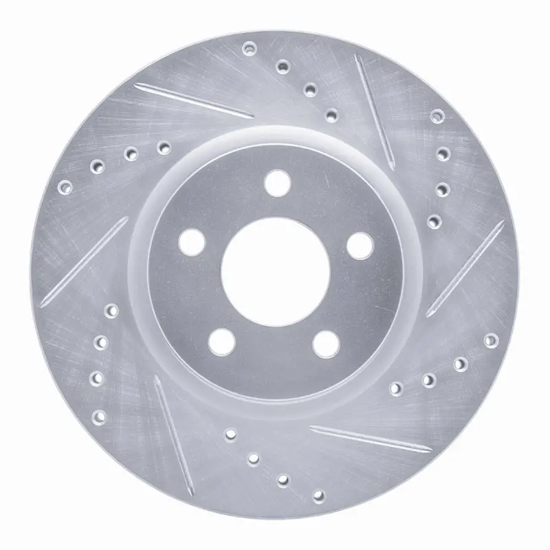 R1 03-09 Chrysler Pt Cruiser Front Right Drilled & Slotted Silver Brake Rotor 1