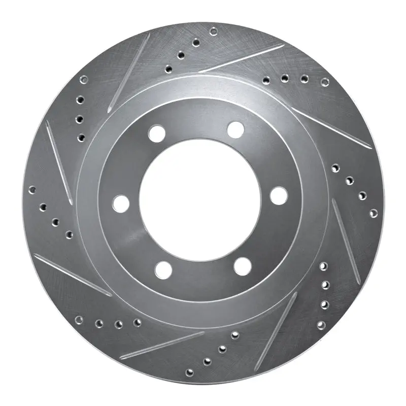 R1 03-09 Lexus Gx470 Front Left Drilled & Slotted Silver Brake Rotor 1