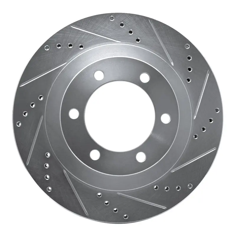 R1 03-09 Lexus Gx470 Front Right Drilled & Slotted Silver Brake Rotor 1