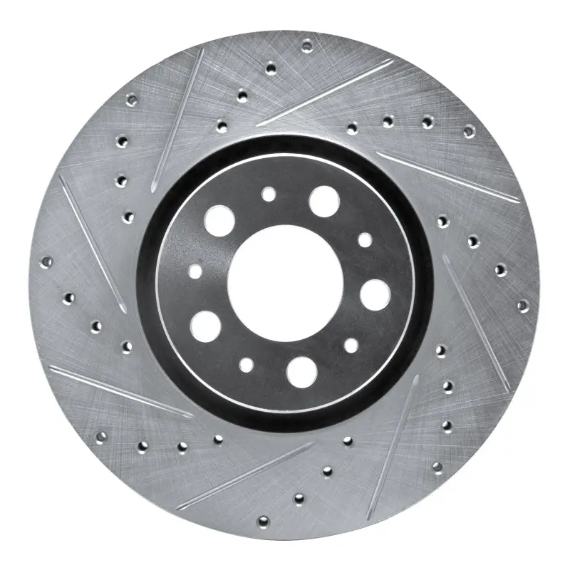 R1 03-09 Volvo S60 Front Left Drilled & Slotted Silver Brake Rotor 1