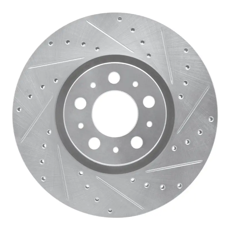 R1 03-09 Volvo Xc90 Front Right Drilled & Slotted Silver Brake Rotor 1