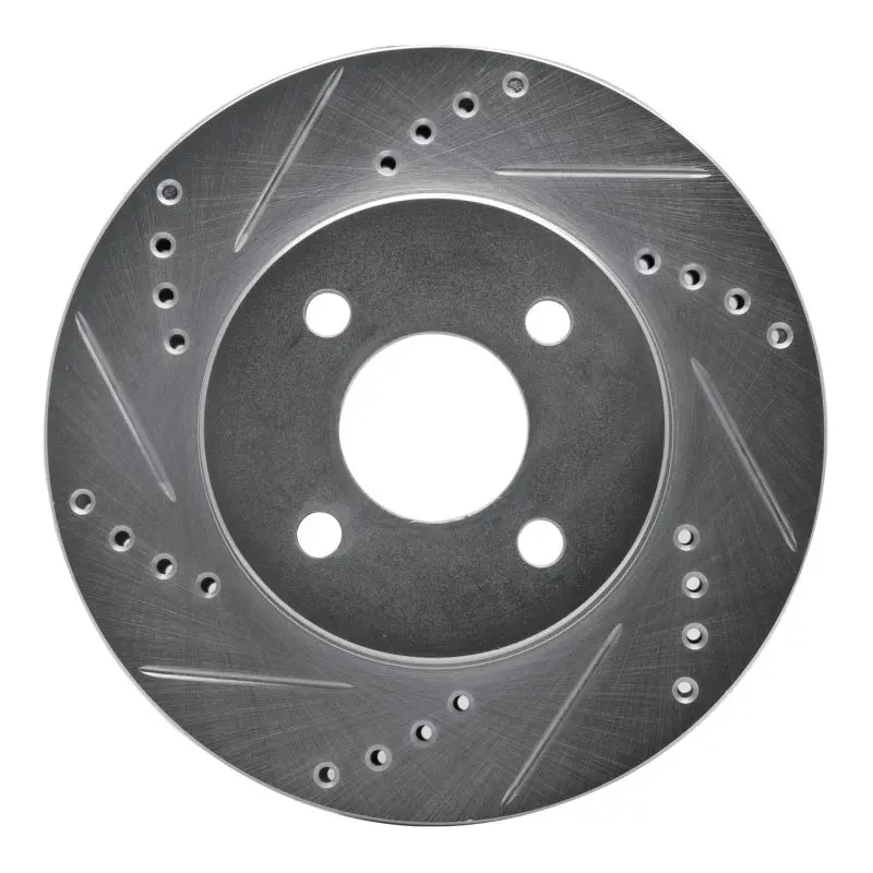 R1 03-10 Chevrolet Cobalt Front Left Drilled & Slotted Silver Brake Rotor 1