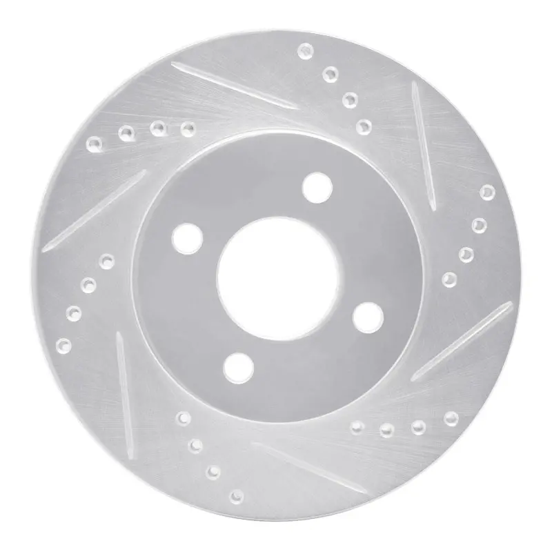 R1 03-10 Chevrolet Cobalt Front Right Drilled & Slotted Silver Brake Rotor 1