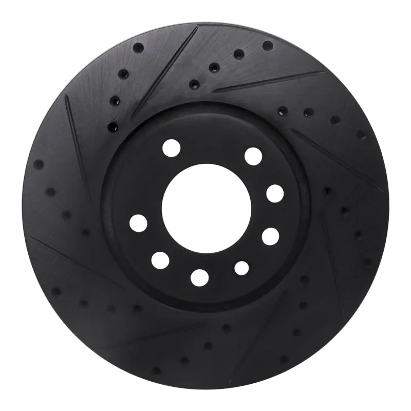 R1 03-11 Cadillac Bls (Mexico) Front Left Drilled & Slotted Black Brake Rotor 1