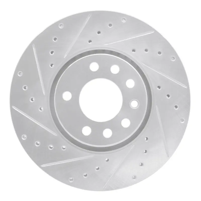 R1 03-11 Cadillac Bls (Mexico) Front Left Drilled & Slotted Silver Brake Rotor 1