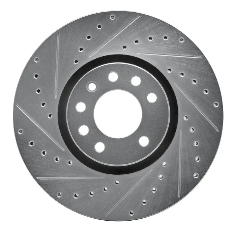 R1 03-11 Cadillac Bls (Mexico) Front Left Drilled & Slotted Silver Brake Rotor 1