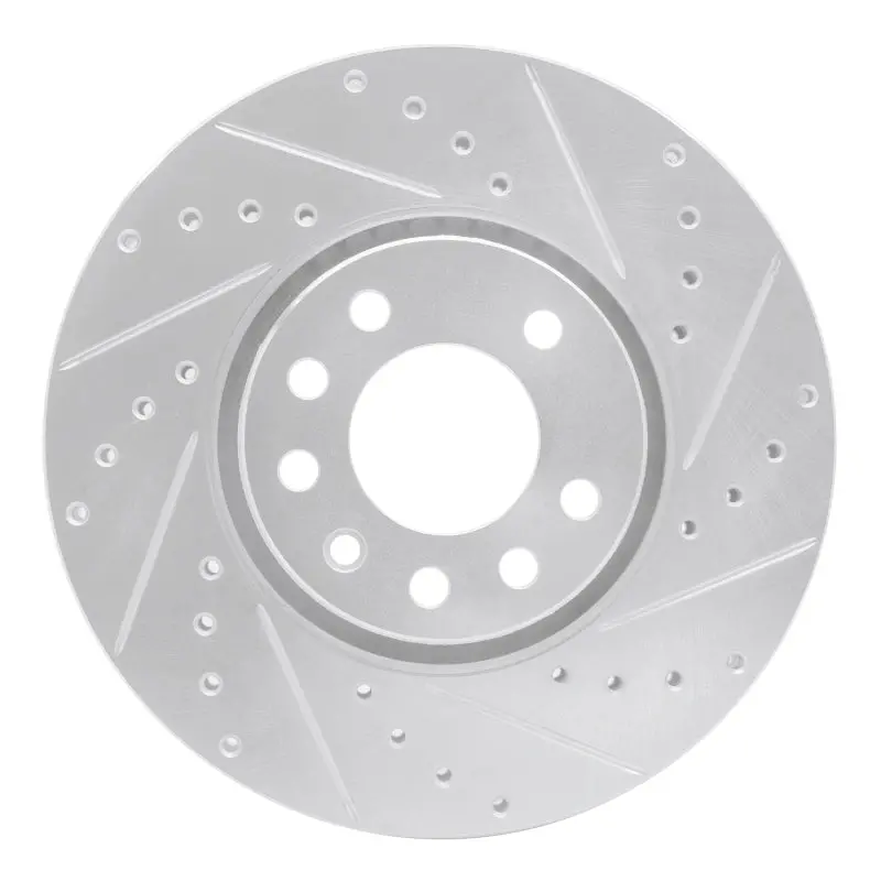 R1 03-11 Cadillac Bls (Mexico) Front Right Drilled & Slotted Silver Brake Rotor 1