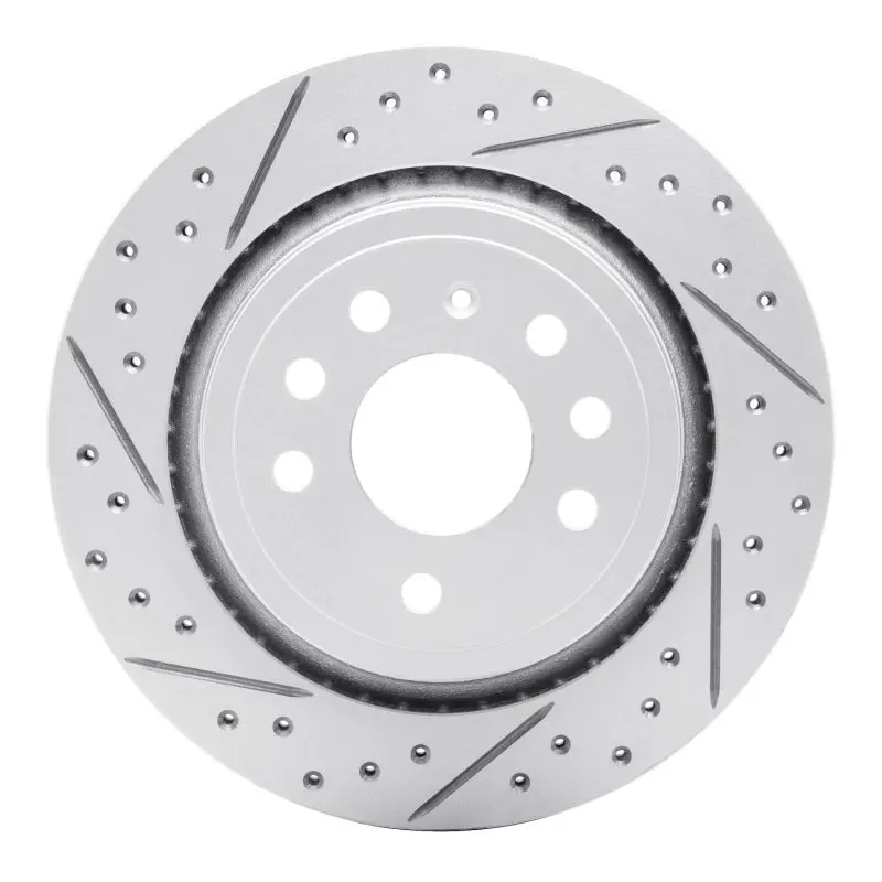 R1 03-11 Cadillac Bls (Mexico) Rear Left Drilled & Slotted Geo-Carbon Rotor 1