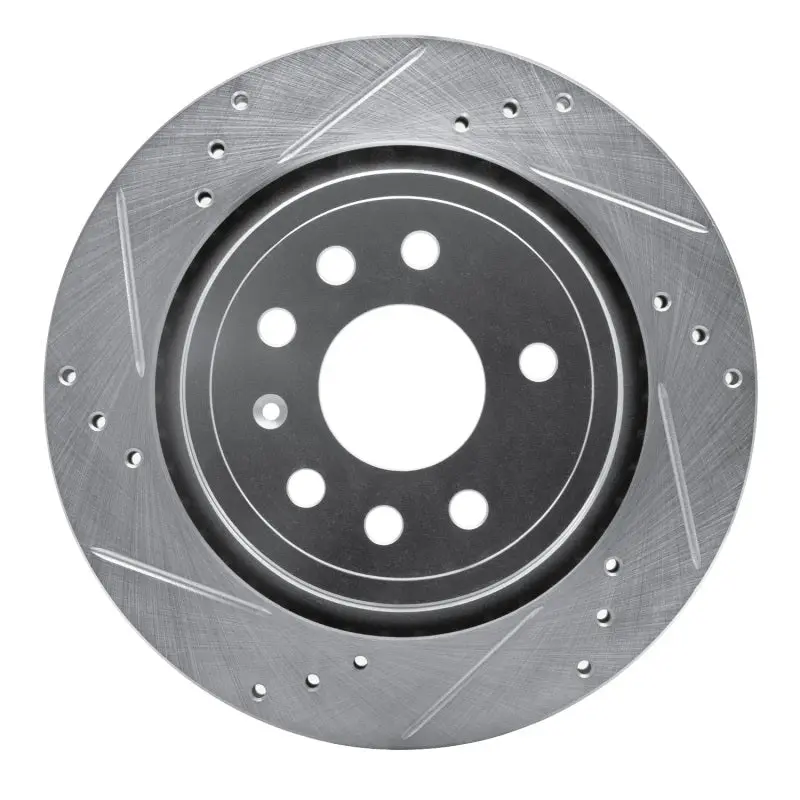 R1 03-11 Cadillac Bls (Mexico) Rear Left Drilled & Slotted Silver Brake Rotor 1