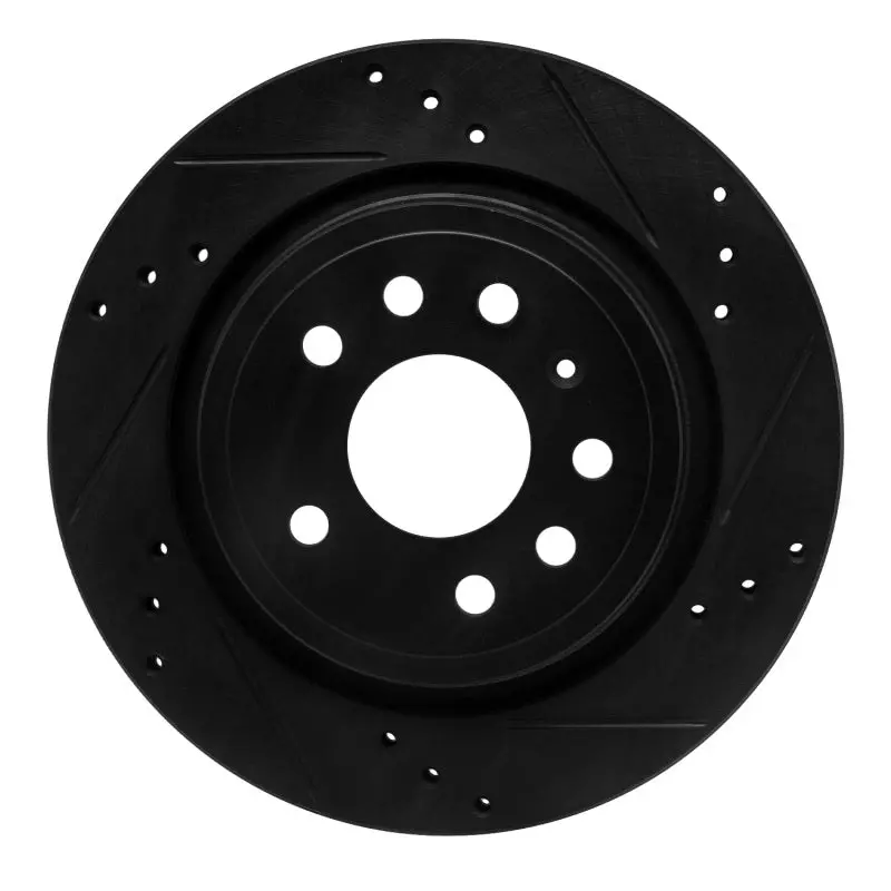 R1 03-11 Cadillac Bls (Mexico) Rear Right Drilled & Slotted Black Brake Rotor 1