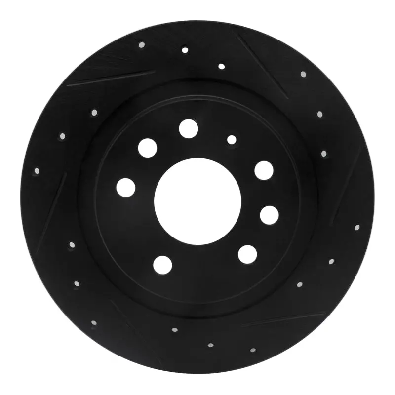 R1 03-11 Cadillac Bls (Mexico) Rear Right Drilled & Slotted Black Brake Rotor 1