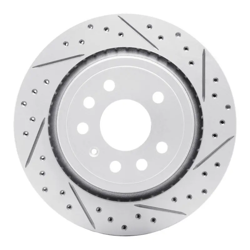 R1 03-11 Cadillac Bls (Mexico) Rear Right Drilled & Slotted Geo-Carbon Rotor 1