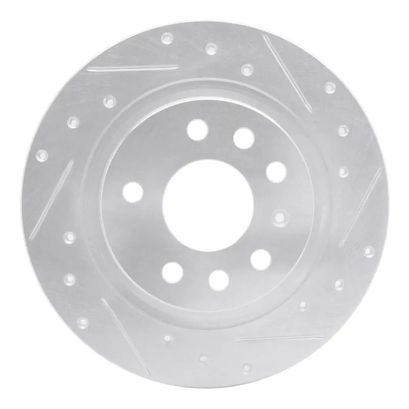 R1 03-11 Cadillac Bls (Mexico) Rear Right Drilled & Slotted Silver Brake Rotor 1