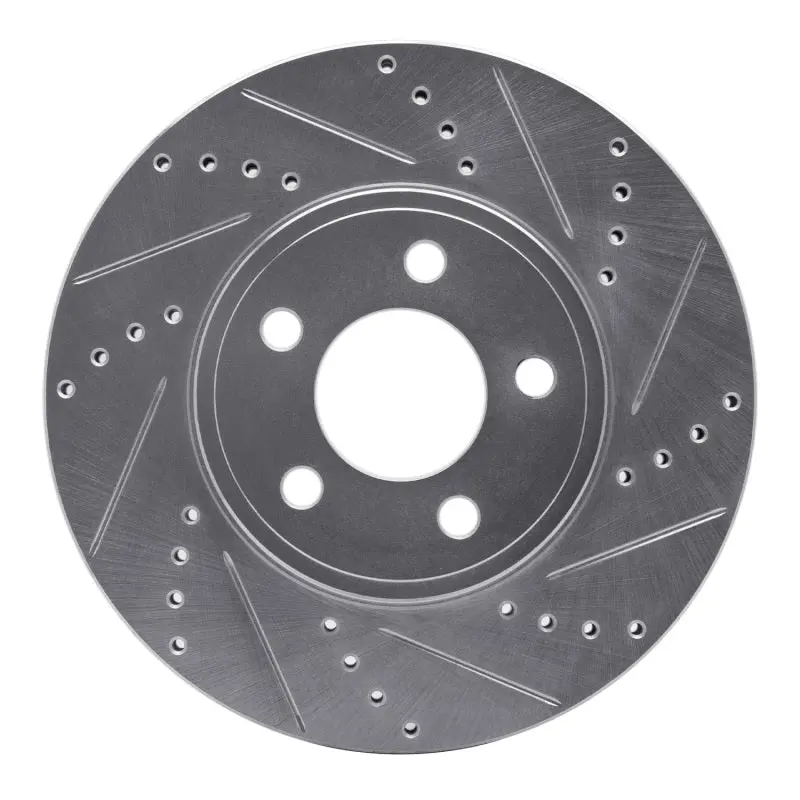 R1 03-11 Ford Crown Victoria Front Right Drilled & Slotted Silver Brake Rotor 1