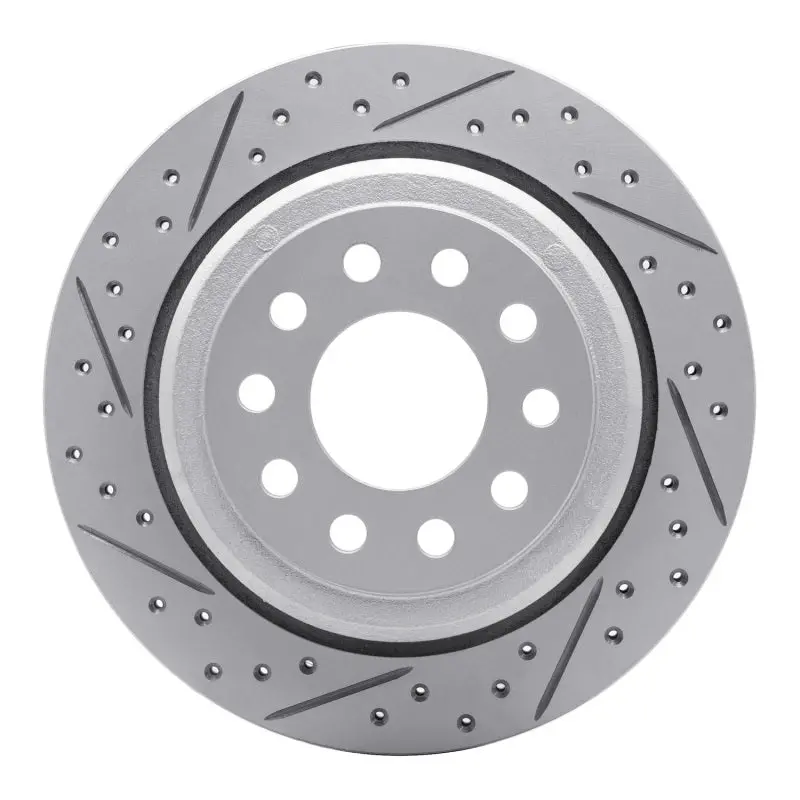 R1 03-11 Lincoln Town Car Rear Left Drilled & Slotted Geo-Carbon Rotor 1