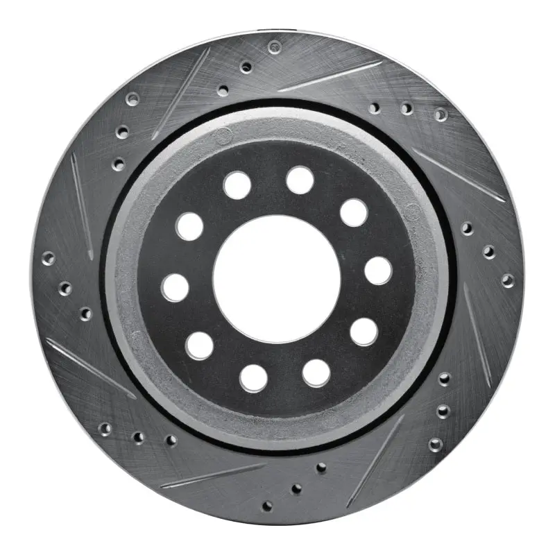 R1 03-11 Lincoln Town Car Rear Left Drilled & Slotted Silver Brake Rotor 1