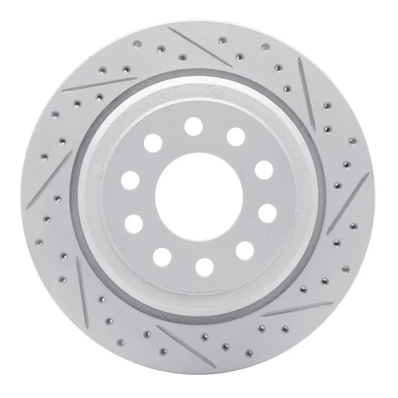 R1 03-11 Lincoln Town Car Rear Right Drilled & Slotted Geo-Carbon Rotor 1