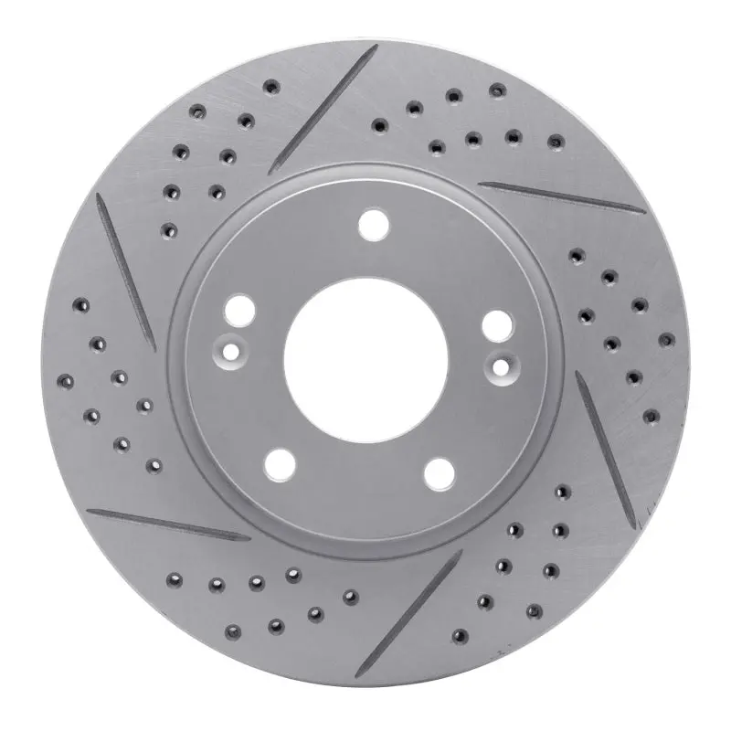 R1 03-13 Hyundai Tucson Front Left Drilled & Slotted Geo-Carbon Rotor 1