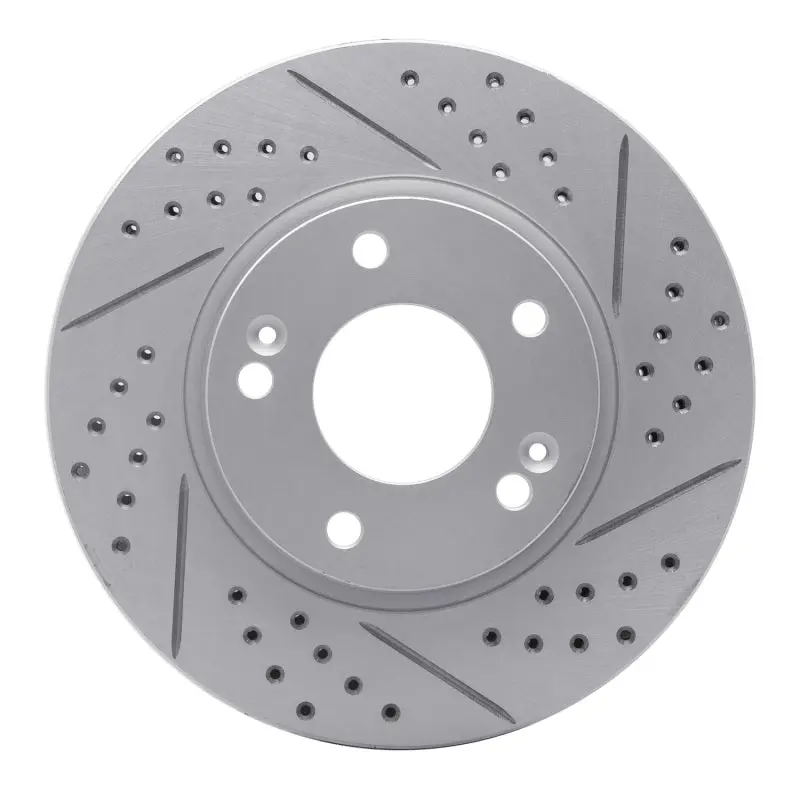 R1 03-13 Hyundai Tucson Front Right Drilled & Slotted Geo-Carbon Rotor 1