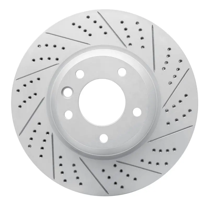 R1 03-15 Audi Q7 Right Front Drilled & Slotted Geo-Carbon Rotor 1