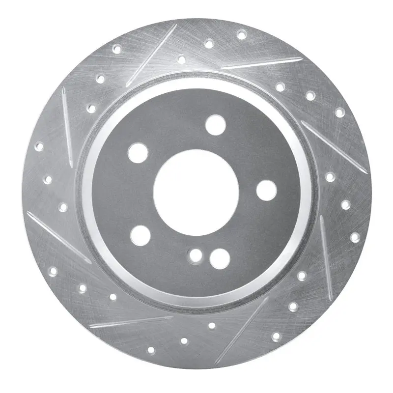 R1 03-16 Mercedes-Benz E200 (Latin America) Rear Left Drilled & Slotted Silver Brake Rotor 1