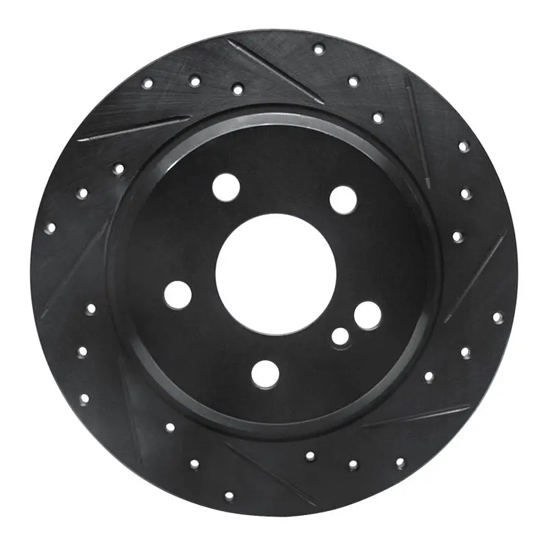 R1 03-16 Mercedes-Benz E280 (Canada) Rear Right Drilled & Slotted Black Brake Rotor 1