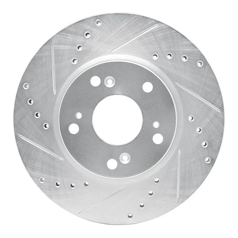 R1 03-17 Acura Ilx Front Left Drilled & Slotted Silver Brake Rotor 1
