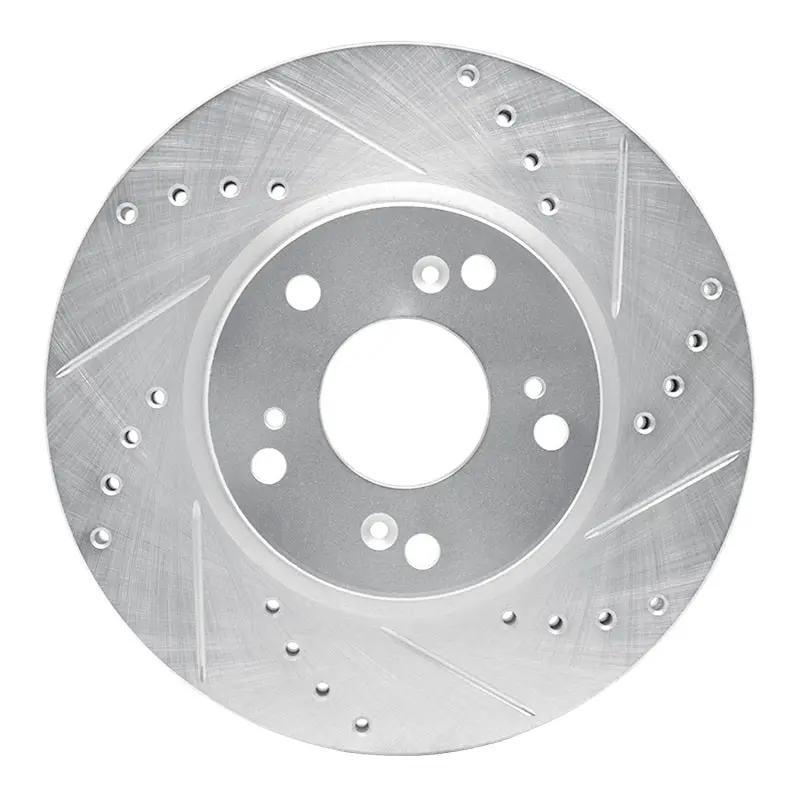 R1 03-17 Acura Ilx Front Right Drilled & Slotted Silver Brake Rotor 1