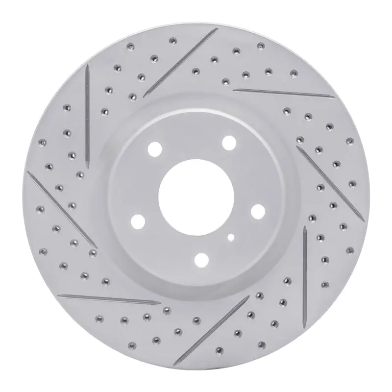 R1 03-23 Infiniti Q40 Front Left Drilled & Slotted Geo-Carbon Rotor 1
