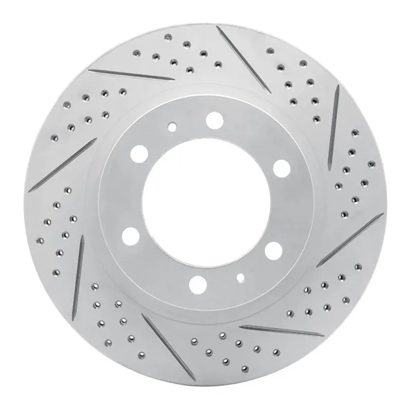 R1 03-23 Toyota 4Runner Front Right Drilled & Slotted Geo-Carbon Rotor 1