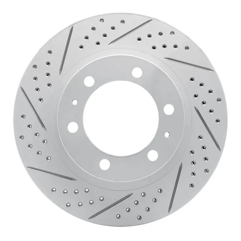 R1 03-23 Toyota Tacoma Front Left Drilled & Slotted Geo-Carbon Rotor 1