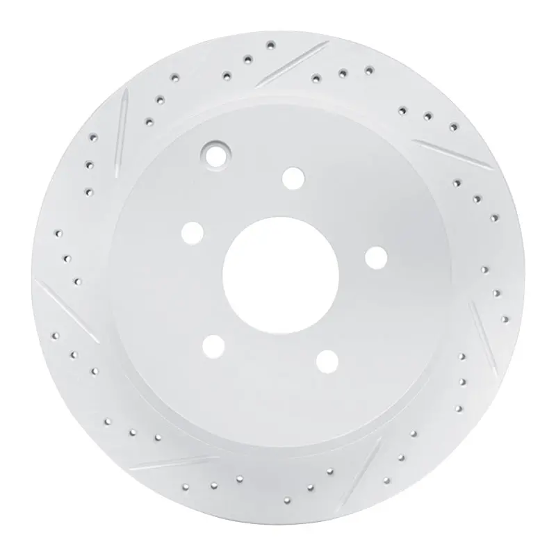 R1 03-24 Infiniti Jx35 Rear Left Drilled & Slotted Geo-Carbon Rotor 1
