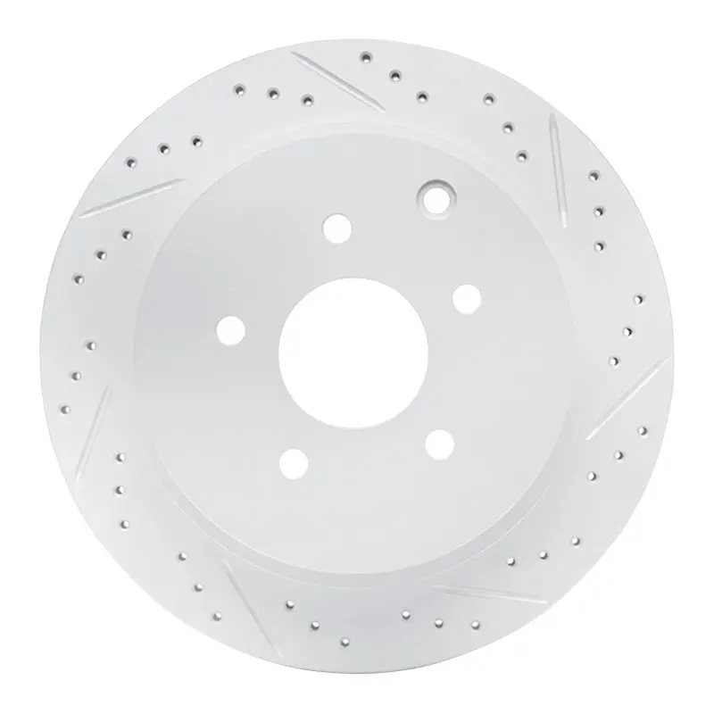 R1 03-24 Infiniti M37 Rear Right Drilled & Slotted Geo-Carbon Rotor 1
