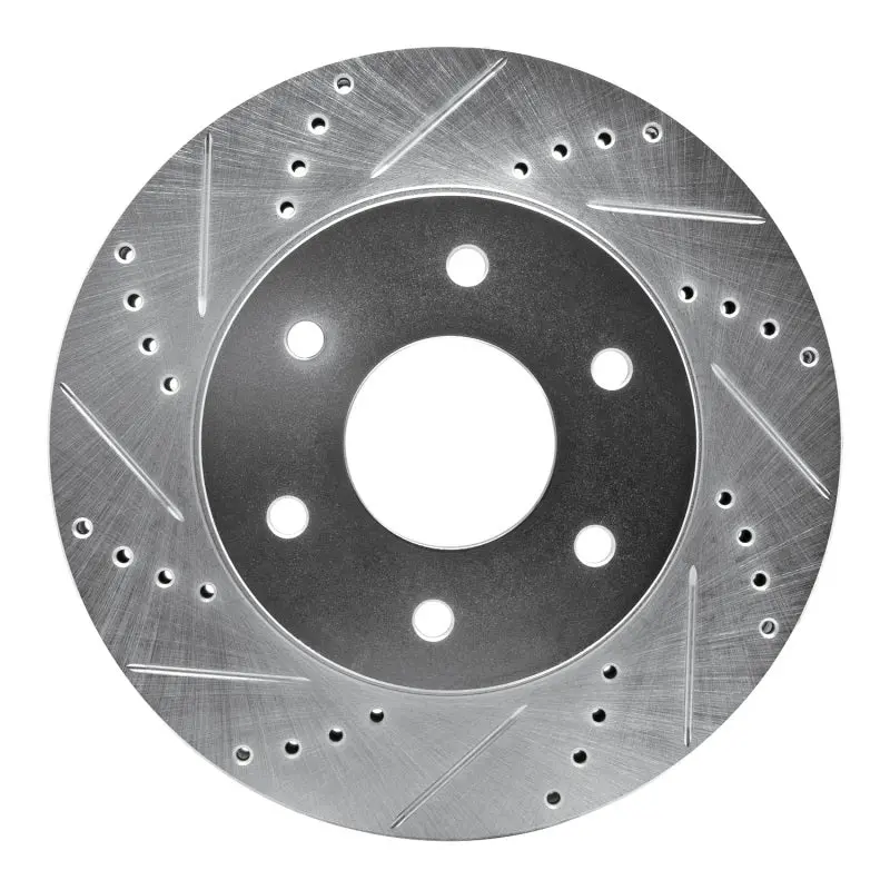 R1 04-05 Infiniti Qx56 Front Left Drilled & Slotted Silver Brake Rotor 1