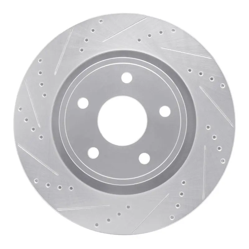 R1 04-06 Dodge Ram 1500 Pickup Front Left Drilled & Slotted Silver Brake Rotor 1