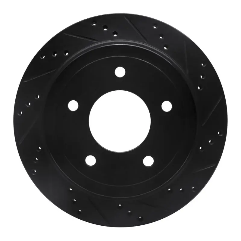 R1 04-06 Ford E-150 Club Wagon Rear Right Drilled & Slotted Black Brake Rotor 1