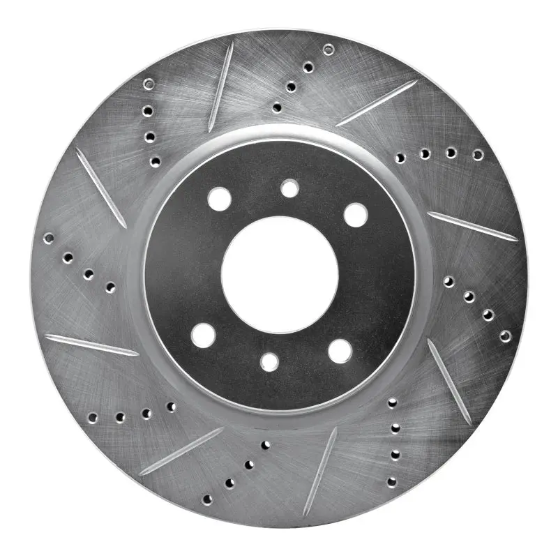R1 04-06 Nissan Sentra Front Left Drilled & Slotted Silver Brake Rotor 1