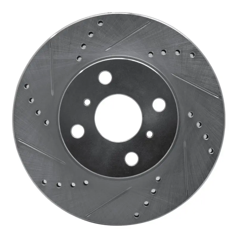 R1 04-06 Scion Xa Front Left Drilled & Slotted Silver Brake Rotor 1