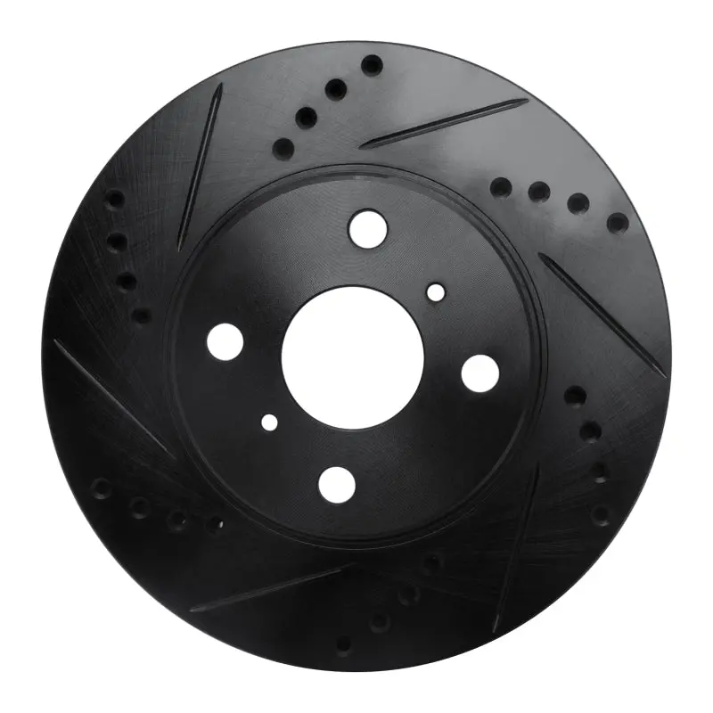 R1 04-06 Scion Xb Front Left Drilled & Slotted Black Brake Rotor 1