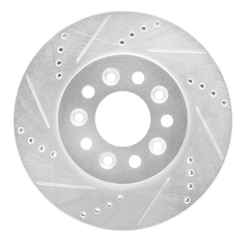 R1 04-07 Ford Freestar Front Left Drilled & Slotted Silver Brake Rotor 1
