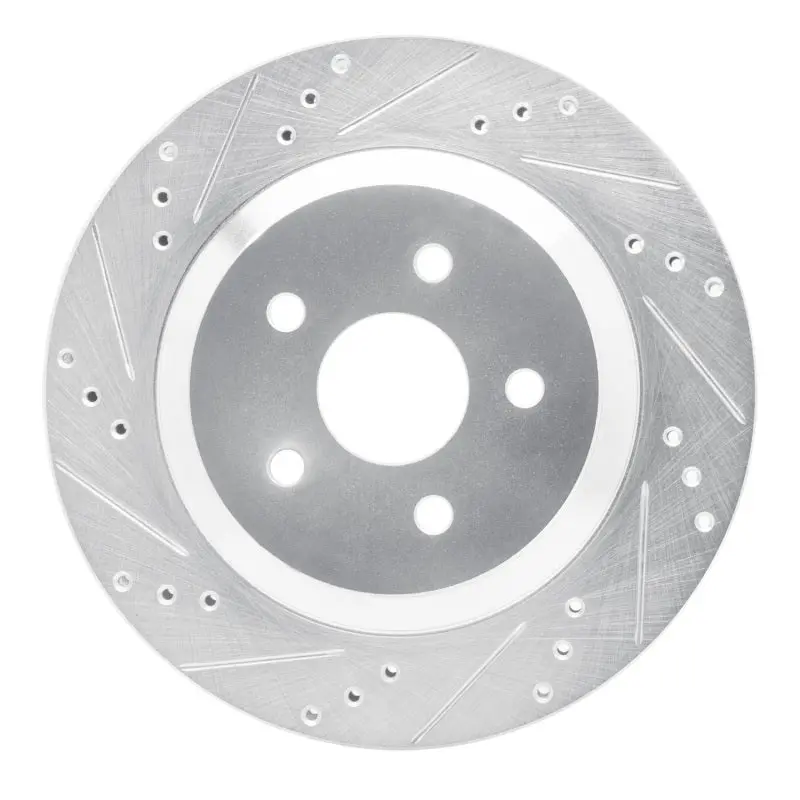 R1 04-07 Ford Freestar Rear Left Drilled & Slotted Silver Brake Rotor 1