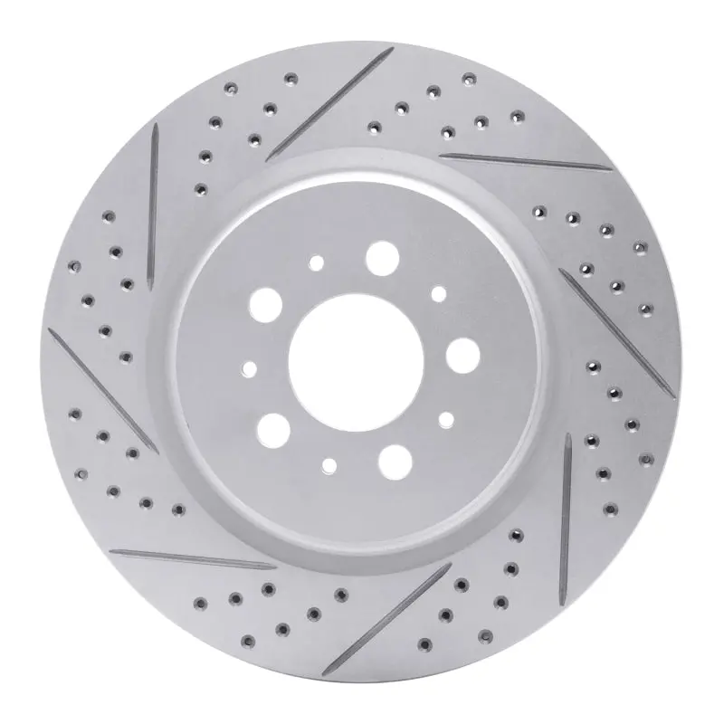 R1 04-07 Volvo S60 Rear Left Drilled & Slotted Geo-Carbon Rotor 1