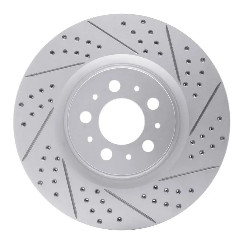 R1 04-07 Volvo V70 Front Right Drilled & Slotted Geo-Carbon Rotor 1