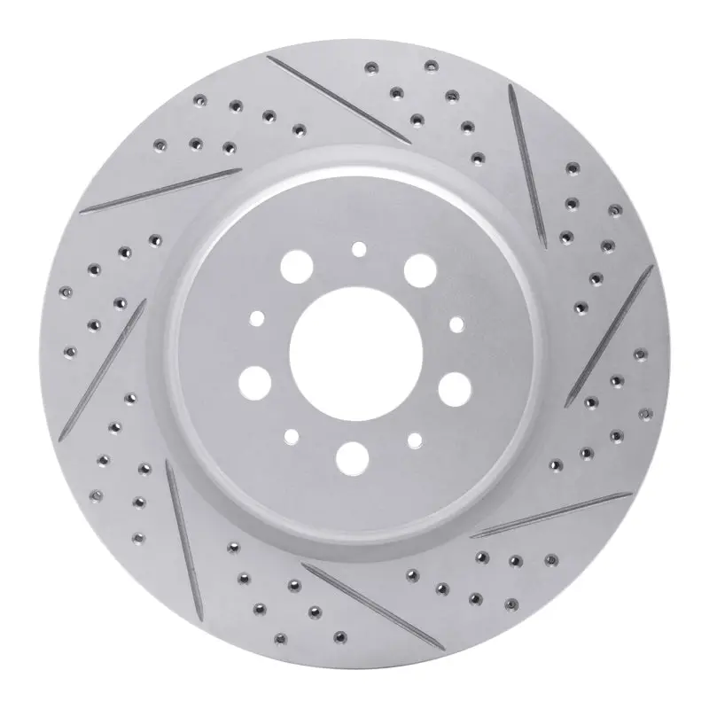 R1 04-07 Volvo V70 Rear Right Drilled & Slotted Geo-Carbon Rotor 1